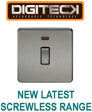 ML111 - LATEST SCREWLESS 20A 1 GANG DP SWITCH WITH NEON INDICATOR BLACK NICKEL FINISH by Digiteck