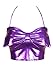 Sidecca Metallic Mermaid Costume Wet Look Halter Cropped Top (X-Large, Bow-Purple)