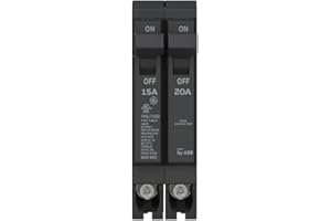 ABB Q-Line THQLT1520 Tandem Circuit Breaker • 15A/1P & 20A/1P Dual Circuit Breaker for Single Slot • 120/240V, 10 kAIC • Spac