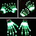 Elar Julie LED 12-Color Flashing Skeleton Gloves - Novelty Halloween Costume Party Gloves, 1 Pair, White