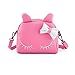 Pinky Family Cute Cat Ear Girls Handbags Candy Color Toddler Crossbody Bags PU Leather Shoulder Bags (pink)