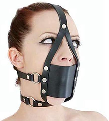LLZYL with A Mouth Plug Mask Mask Binding Game Stage Show Cosplay Clothing Headband Unisex Headgear (Black)