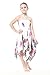 Girl Gypsy Uneven Button Hawaiian Luau Dress in White with Pink and Purple Floral