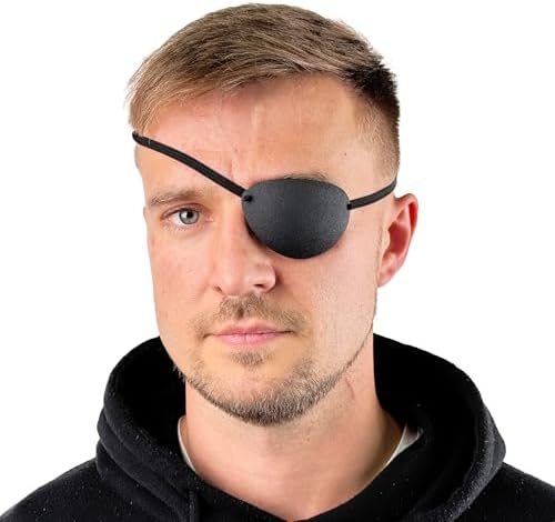 Amazon.com: Premium Handmade Black Leather Eye Patch with Soft