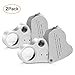 Jewelry Loupe,2 Pack 30X 60X Illuminated Jeweler's Loupe Jewelry Magnifier Jeweler's Eye Loupe Magnifier Magnifying with LED Lighting, 2 Lens Design primary