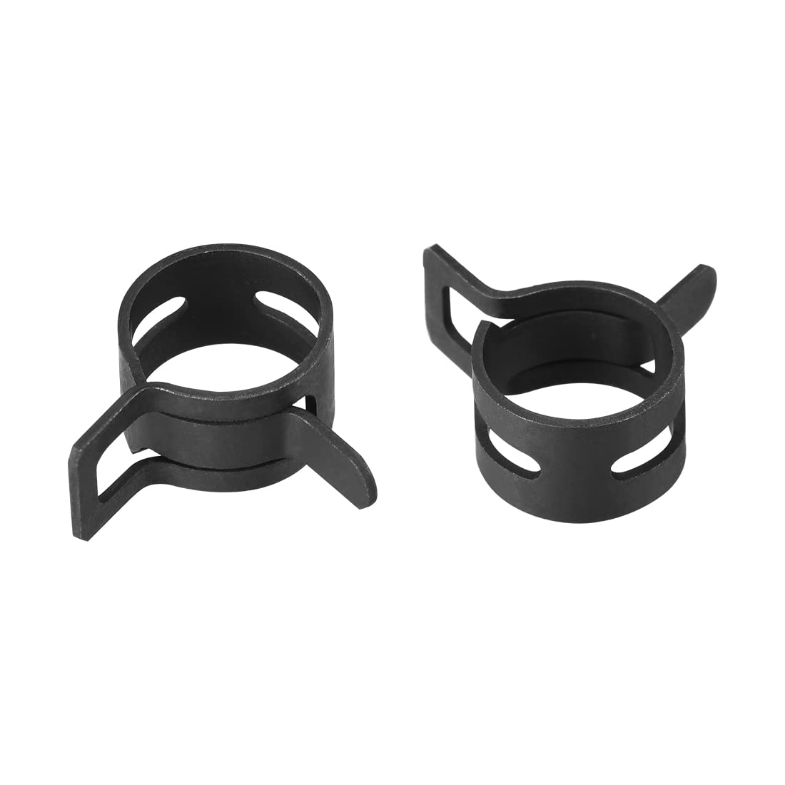 uxcell Steel Band Clamp 11mm Inner Dia Fit 11.5-12.2mm OD Hose Spring Band Type Action Fuel Line Silicone Tube Clip Clamp Black 20Pcs