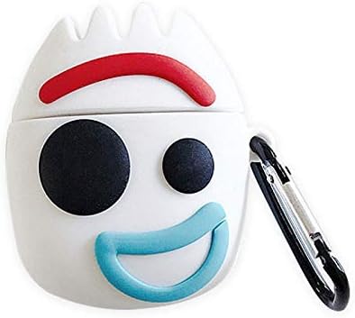 Forky AirPods Case Protective Cover Soft Silicone Shockproof for Apple AirPods 2 & 1, Forky Airpod Charging Case Keychain Bag Pendant Decor Cute 3D Cartoon Toy (3D Fork)
