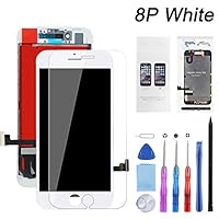 Meetdream Screen Replacement Compatible for iPhone 8 Plus White 5.5 Inch LCD 3D Touch Screen Digitizer Frame Assembly with Free Repair Tool Kits + Free Screen Protector