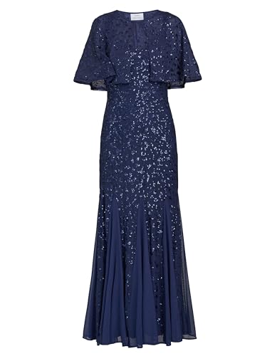 Gina Bacconi Women's Sequin Beaded Maxi Dress and Jacket Cocktail, Navy, 22