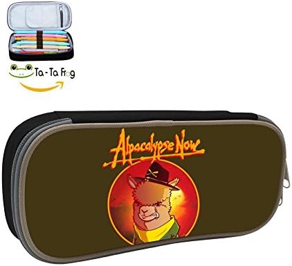 Alpacalypse Now Pencil Case, Homecube Big Capacity Pen Bag Makeup Pouch Durable Students Stationery With Double Zipper,Black