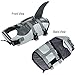 Queenmore Dog Life Jacket Ripstop Shark Dog Safety Vest Adjustable Preserver with High Buoyancy and Durable Rescue Handle for Small,Medium,Large Dogs, Grey Shark Small