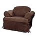 SureFit Soft Suede T-Cushion - Chair Slipcover - Chocolate (SF34701)