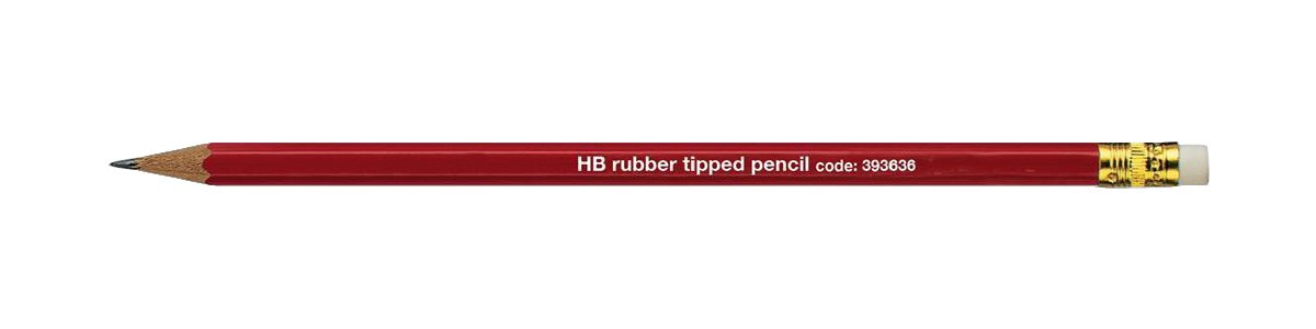 5 Star Office Pencil with Eraser HB Red Barrel [Pack 12]