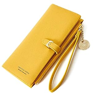 Yellow Wallet with Phone Pocket for Women