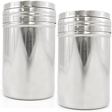 Small Stainless Steel Dry Rub Shakers (2-pack); Spice Shakers Great for BBQ’s and Grilling, Dredge and Sprinkle Easily