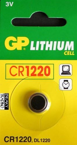One (1) X GP Batteries CR1220 Lithium Coin Cell Battery 3v Blister Packed