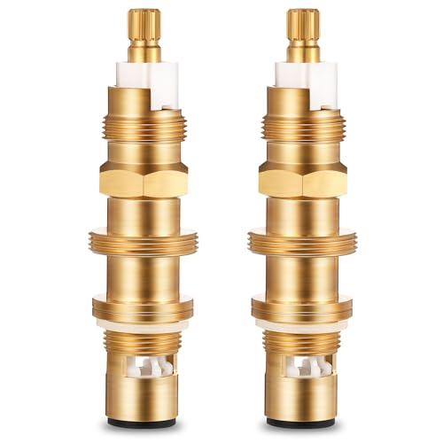 Photo 1 of Dreyoo Ceramic Disc Cartridge Replacement for 910-030, Shower and Faucet Stem Compatible with Price/Pfister, Shower Valve Faucet Cartridge Brass Construction (2 Pack)