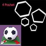 TraveT 4pcs Football Shaped Cake Decorating Tools Silicone Fondant Mold Baking Mold Tool Set