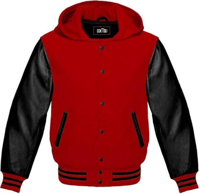 GOKTOG Hooded Varsity Jacket Women, Baseball