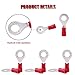 Hilitchi 100Pcs 22-16 Gauge Insulated Ring Terminals Electrical Wire Crimp Connectors (M6, Red)
