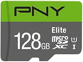 PNY Elite 128GB MicroSDXC Card with Adapter -UHS-I, U1, up to 85MB/Sec (P-SDU128U185EL-GE)