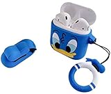 AirPods case Wireless Headphone Cover Cute Famous Cartoon Cartoon Silicone Cover Lightweight Anti-Lost Portable Travel (B)