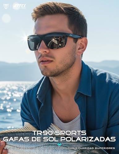 ATTCL - Lentes de sol polarizados deportivos para hombres y mujeres, para ciclismo, conducción, pesca, 100% protección contra los rayos ultravioleta