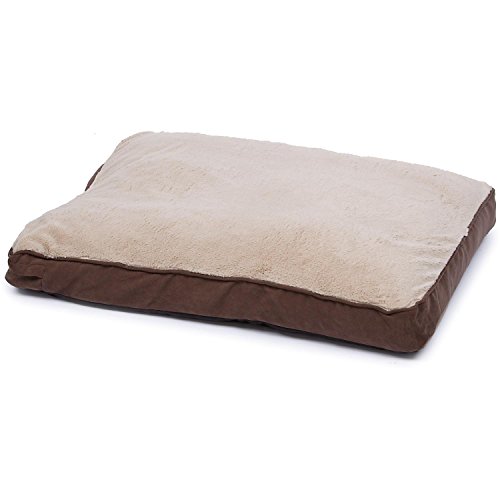 Petco Brown Memory Foam Rectangular Pillow Dog Bed, 30″ L X 40″ W X 4