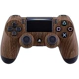 eXtremeRate Patterned Soft Touch Replacement Front Housing Shell Faceplate for PS4 Slim PS4 Pro Controller JDM-040 JDM-050 JDM-055 (Wood Grain)