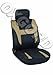 OxGord Car Seat Cover Flat Cloth Bucket Set for Car, Truck, Van, SUV - Black, Tan