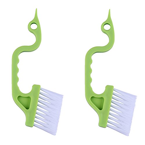 2pcs Hand-held Groove Gap Cleaning Tools Door Window Track Kitchen Cleaning Brushes(Green)
