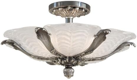 Six Light Semi Flush Mount in Brass