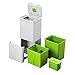 Joseph Joseph Intelligent Waste Totem Kitchen Trash Can and Recycle Unit with Compost Bin, 16 gallon / 60 liter, Stone
