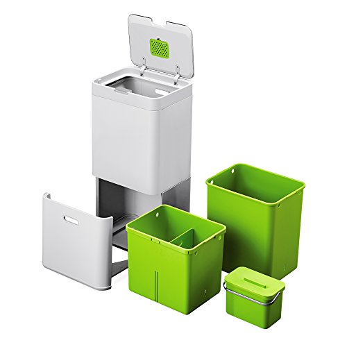 Joseph Joseph Intelligent Waste Totem Kitchen Trash Can and Recycle