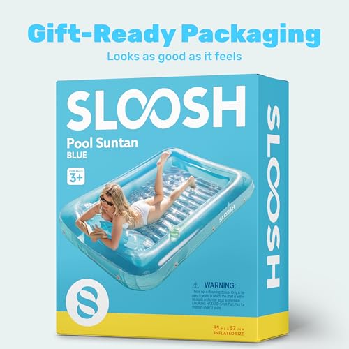 Sloosh Gonflable mats 178 x 116 cm pour Piscine, Bain de Soleil pour Adultes, Flotteur de Piscine, Matelas Gonflable pour Adultes, divertissements d'été, fête Aquatique (Fleur Violette)