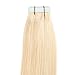 Tape In Human Hair Extensions 16 Inch 20pcs 40g/pack Slilky Straight Seamless Skin Weft Remy Hair 613# Blonde Color