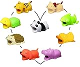 5StarPrime Cable Bites Cable Buddies Cable Protectors Compatible with Lightning Cables and Most Earphone Cables 9 pcs Hedgehog + Duck + Tiger + Panda + Turtle + Cat + Dog + Hippo + Chameleon