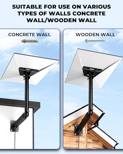 Tckasdj Starlink Gen 3 Mount, 360°Adjustable Starlink Wall Mount Telescoping Support Arm with Pipe Adapter for Concrete Walls/Wood Walls, Easy Installation for Starlink Standard 4/4X/V3
