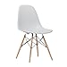Poly and Bark Modern Mid-Century Side Chair with Natural Wood Legs for Kitchen, Living Room and Dining Room, White