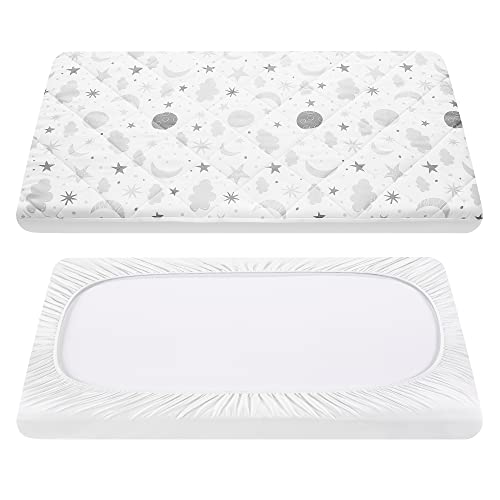 TILLYOU Cloudy Soft Waterproof Pack and Play Sheet Quilted, Breathable