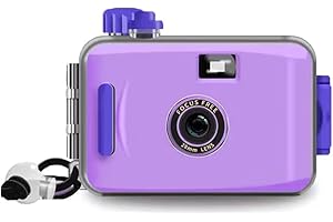 FUNVIEW 35mm Reloadable Waterproof Film Camera for Snorkeling, Manual Exposure, Without Film，Reusable，Easy to Use(Purple
