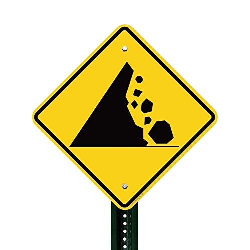 Falling Mountain Rocks Symbol Sign By Smartsign 18 X 18 3m Engineer Grade Reflective Aluminum Amazon Com Garden Outdoor