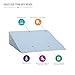 Foam Bed Wedge Pillow for Back Support, Elevating Legs and Acid Reflux - Wedge Cushion Pillow for Reading, Blue, 7 x 24 x 24