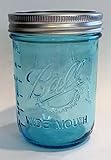 Ball Mason Jar-16 oz. Aqua Blue Glass Wide Mouth