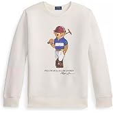POLO RALPH LAUREN Boys Polo Bear Fleece Crew Neck Sweatshirt White Small