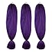 Purple Jumbo Braiding Hair Extension 3Pcs/Lot 24inch Jumbo Braid Hair High Temperature Fiber Synthetic Jumbo Braids Crochet Braids Extensions(Purple#,24