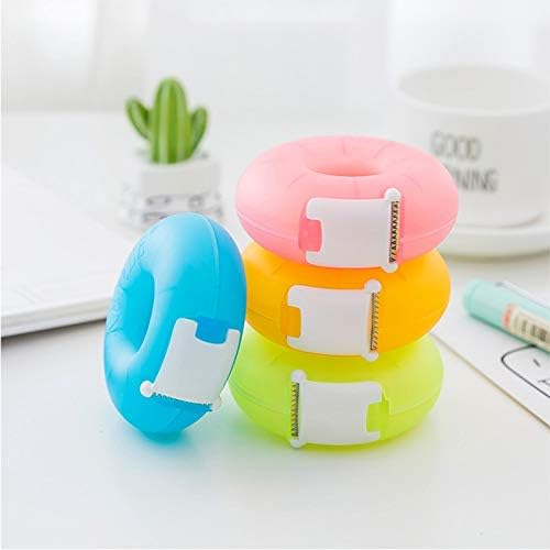 SaveStore Cute Doughnut Washi Tape Cutter Mini Masking Tape Storage Organizer Cutter Office Tape Machine Stationery School Supplies
