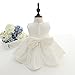 Meiqiduo Baby Girls 3Pcs Set Christening Baptism Wedding Formal Dress (3M/0-6months, Ivory White)