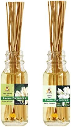 ThongDee White Champaca and Jasmine Reed Diffuser Oils Aromatherapy Set 30ml.