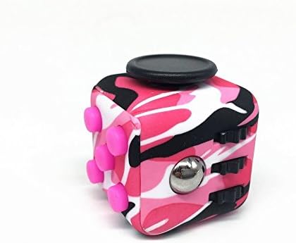Omicu Fidget Cube Relieves Stress And Anxiety for Children and Adults Anxiety Attention Toy (Pink camouflage)